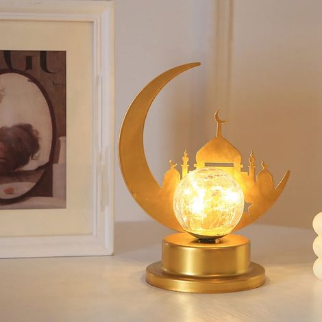 LED-Nachtlicht „Magischer Mond“, Galaxienlicht, handgefertigte 3D-Tischleuchte aus Schmiedeeisen, Dekoration für Zuhause