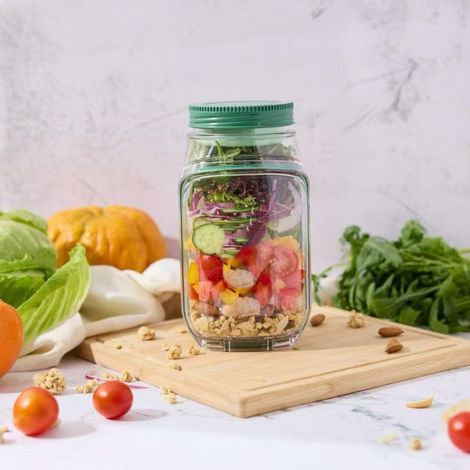 récipient à salade en plastique étanche boîte hermétique alimentaire sans bpa empilable pour repas à emporter bureau pique-nique conservation légumes fruits compatible lave-vaisselle (1/4)