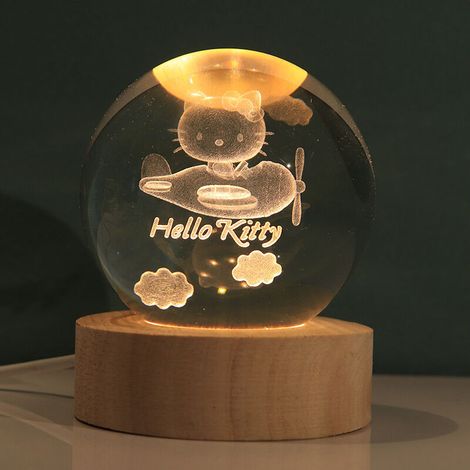 Cartoon crystal ball glowing 3D carved nightlight desktop ornaments creative gifts Valentine's Day gift 6cm (1/2)