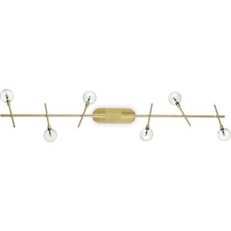Plafoniera Moderna Maracas Metallo Ottone 6 Luci 2W 3000K Luce Calda (1/3)