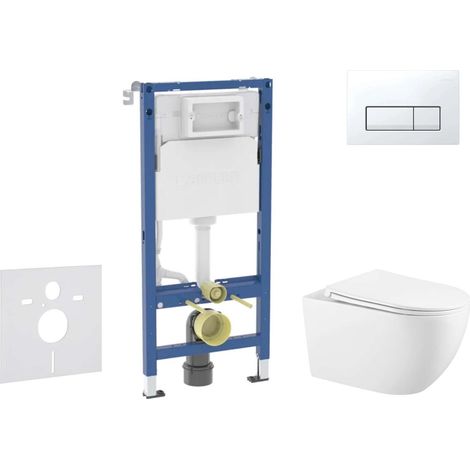 Geberit Duofix - Set Vorwandelement, Gaia-WC mit Softclose-Sitz und Delta50-Betätigungsplatte, Alpinweiß SANI11CA3144B