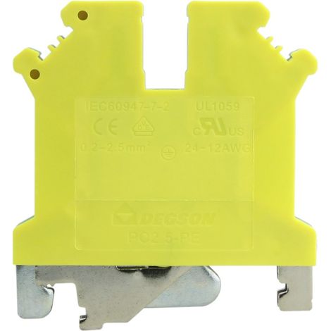 Connecteur pour rail PE, jaune-vert, à vis, 2,5 mm², 1P, pour rail DIN TH35 (1/4)