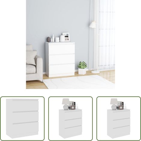 vidaXL Sideboard Weiß - Sideboard Weiß 60x35x76 cm Holzwerkstoff (1/5)