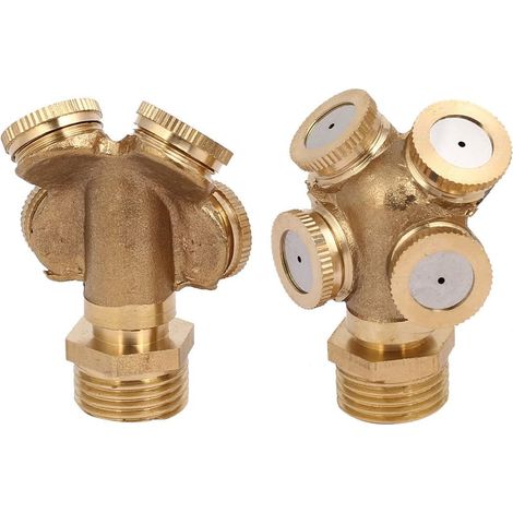 sourcing map 2pcs. Spray Mist Garden Sprinkler Irrigation Fixation 1/2BSP DN15 4 Hole de