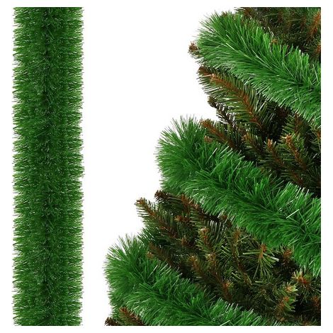 Ghirlanda per albero di Natale di 6 metri verde, diametro 7cm.