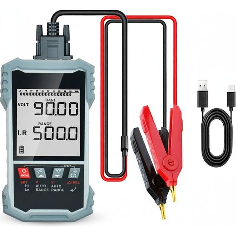 Tester di resistenza interna della batteria, misurazione della tensione, schermo da 3,2 pollici, autocalibrazione, filtraggio, doppi avvisi e spegnimento automatico (1/5)