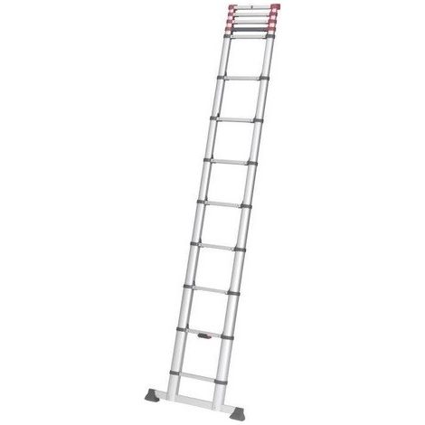 hailo-7113-132-escalera telescópica de aluminio flexline 380 de 13 peldaños