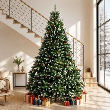 vidaXL Árbol de Navidad artificial con ramas articuladas 300 cm acero (1/5)