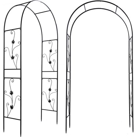 Arche de jardin extérieure, support pour plantes grimpantes, structure de support, décoration de pelouse et de jardin, noir (1/5)