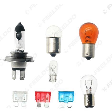 Kit d'ampoules halogènes de secours pour phares de voiture 12V H4/1157/PY21W/R5W/W5W/ATC (8 pièces)