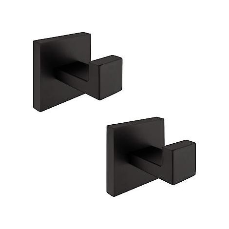 Stück - Hängehaken - Haken - Haken - Edelstahl - schwarz - inklusive Schrauben - 6 x 5 x 5 cm - quadratisch - für Mäntel, Handtücher, Schlüssel, Bademäntel
