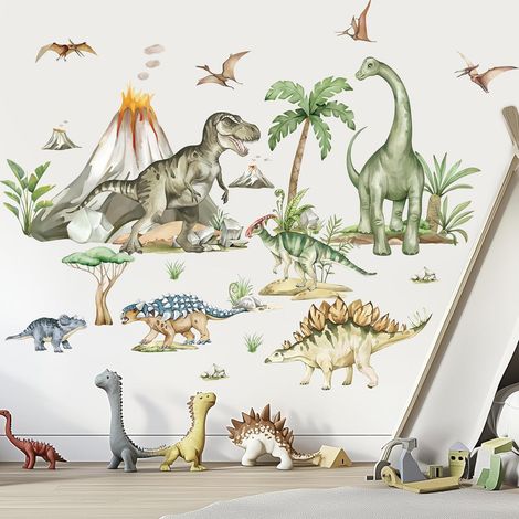 Stickers Muraux Grand Dinosaure XXL Autocollants Muraux Volcan (1/5)