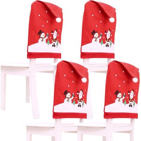 Set of 4 Christmas chair back covers - perfect for your home. Christmas chair back covers (60 x 49 cm) (1/5)