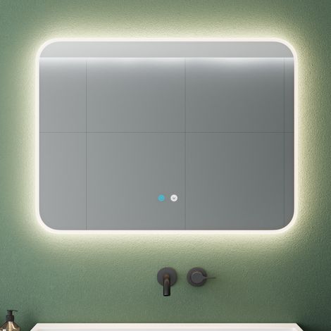 Mai & Mai Wandspiegel Badezimmer Spiegel LED 60x80cm/80x60cm LED Bad-Spiegel mit Touchschalter, Beschlagfrei durch Antifog-Schicht