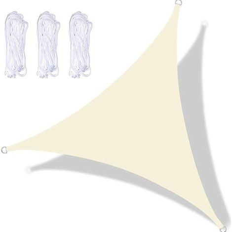 Voile D'Ombrage Triangulaire éTanche 3x3x3 m, Toile D'Ombrage Protection Solaire, Toile Ombrage RéSistant à l'eau Kit Accessoires de Fixation, pour Jardin Piscine Terrasse (1/5)