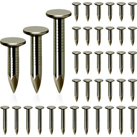 400pcs 3/4 pouces, 1 pouce, 1-1/4 pouces acier toit feutre clou tête fraisée clou pour fixer toit de remise, toit feutre ardoise