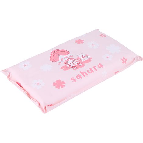 Coussin rafraîchissant pliable en gel cristal de glace, oreiller de sieste réducteur de chaleur pour enfant et adulte, petite fille, fond rose (1/5)
