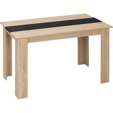 Table à manger design moderne en bois chêne 120x69x75 cm pour 2 à 4 personnes cuisine salle à manger (1/5)