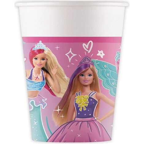 Barbie-Pappbecher 200 ml, 8 Stück