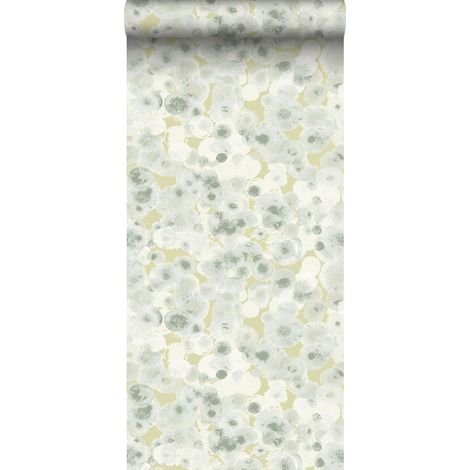 papier peint bulles d'aquarelle vert grisé et vert clair - Sanders & Sanders (1/5)