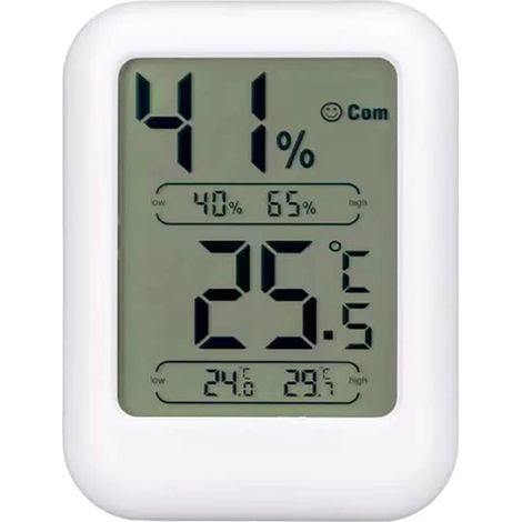 Thermomètre numérique d'intérieur - Hygromètre-thermomètre numérique - Mini thermomètre - Humidité - Avec température maximale (1/5)