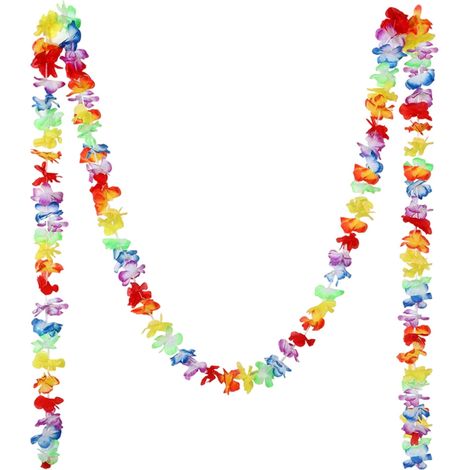 Guirlande Fleurie Hawaïenne - Chaîne Décorative en Fibre Polyester - Pour Fête Plage Piscine Thème Tropical - 3 M (1/5)