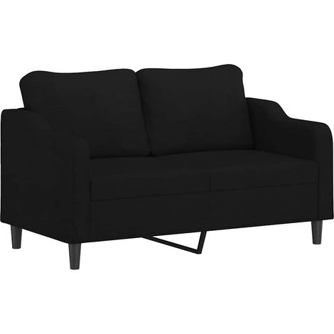 Canapé  Sofa à 2 places Noir 140 cm Tissu (1/5)