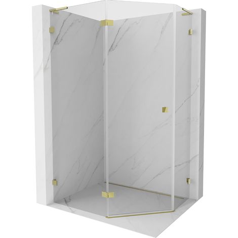 Mexen Lunar L fünfeckige Duschkabine links öffnend 100 x 90 cm, transparent, gold - 831L-100L-090P-50-00-L (1/5)