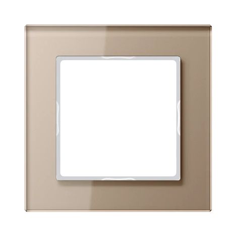 Jung Cadre en verre 1 voie, A CREATION, champagne, montage vertical et horizontal AC 581 GL CH