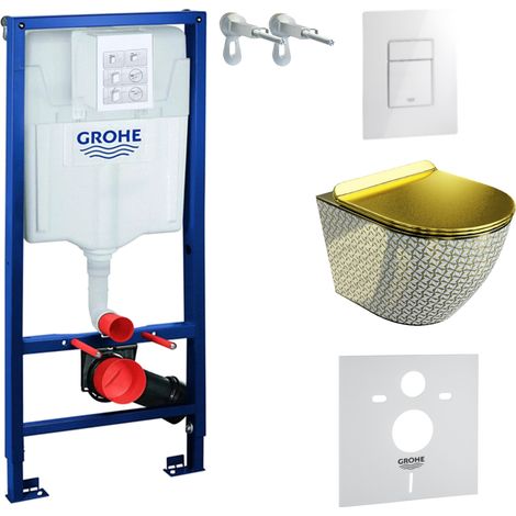 GROHE WC Set mit Vorwandelement, Wand-WC und Spülknopf (1/5)