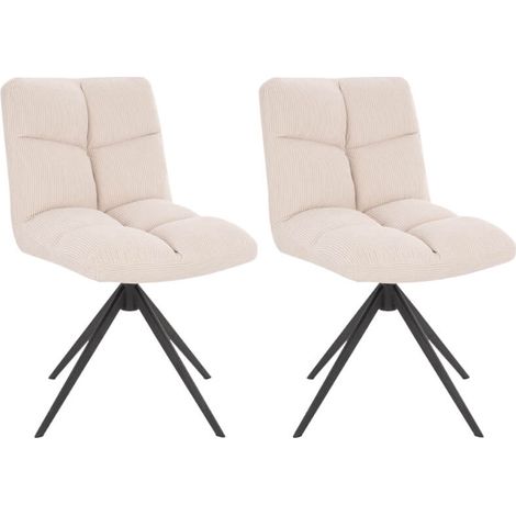 Home Deluxe - Silla de comedor giratoria NODA Color: Beige, Cantidad: 2 (1/5)