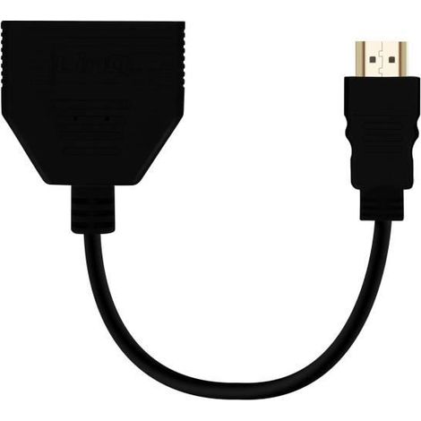 Adaptateur HDMI - LinQ - Multiports - 2x HDMI Femelle - Full HD - Noir (1/4)