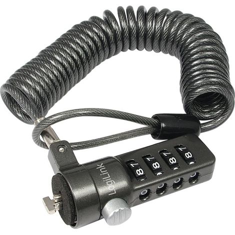 Cavo antifurto per laptop con combinazione a 4 cifre Nero Logilink (1/2)