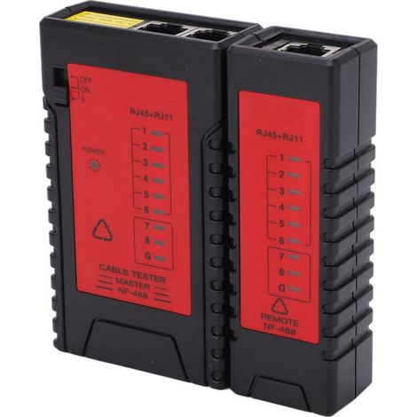 1 Détecteur de câble réseau NF-468, testeur RJ45 RJ11, écran LED, pour téléphonie et informatique (1/5)