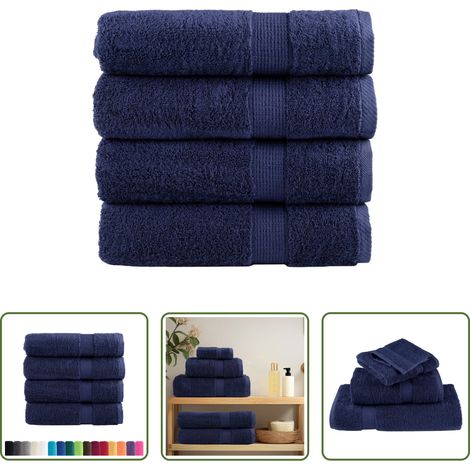 vidaXL Marineblau - Premium Handtücher SOLUND 4 Stk. Marineblau 50x100 cm 600 g/m² (1/5)
