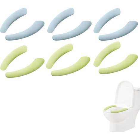 Lot de 6 housses de siège de toilette douces et absorbantes lavables pour toutes les toilettes (bleu) (1/5)