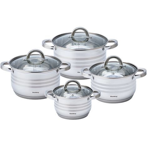 Set di pentole in acciaio 8 pezzi 2,1/2,9/3,9/6,6L KLAUSBERG KB-7694 (1/5)