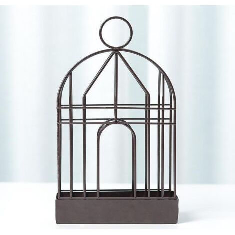 Brûle-encens rétro, cage à oiseaux suspendue portable, décoration de jardin extérieur, bar de cour intérieure, bureau (noir, 21 × 12,5 × 4,3 cm) (1/4)