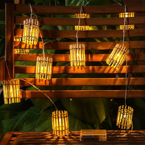 Rattan-Lichterketten – Rattan-Lichterketten – Bambuslaternen – Innen-Lichterketten – Garten-Lichterketten – Außen-Lichterketten