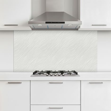 CRÉDENCE CUISINE Vagues - Côtes - Blanc 120x60 cm (1/5)