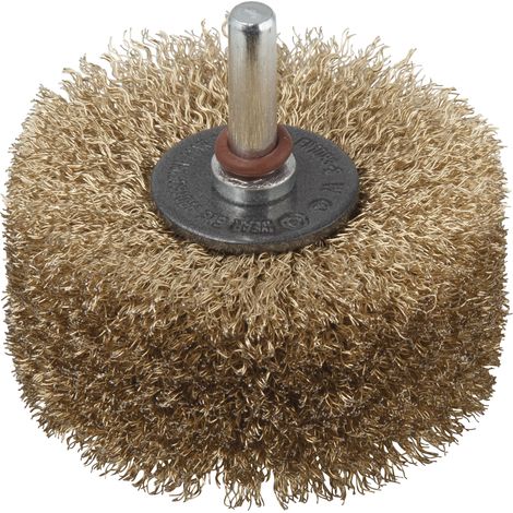 wolfcraft - Brosse à Structurer le Bois. en Acier Laitonné - Diamètre 80 x 35 mm - réf. 2265000