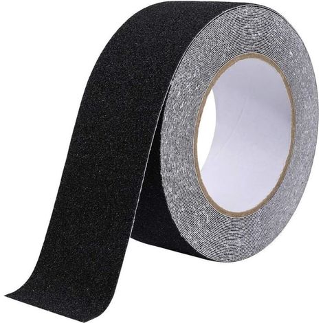 Bande Antidérapante Adhésive pour Escaliers, Friction, Abrasif pour Les Sécurité, Escabeau, Intérieur, Extérieur, Haute Traction, 5cm x 10m, Noir (1/4)