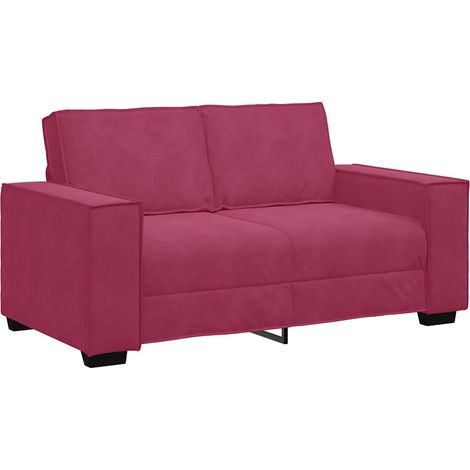 vidaXL Divano a 2 Posti Rosso Vino 120 cm in Velluto (1/5)