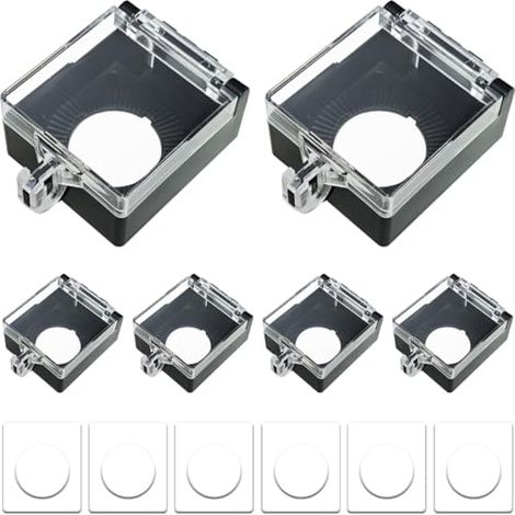 Cache-interrupteur pour bouton-poussoir d'alimentation, protection anti-poussière de 22 mm, pour interrupteur à verrouillage, couvercle du bouton de démarrage du boîtier - 6 pièces (1/5)