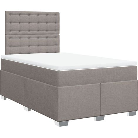 Maison Exclusive - Sommier à lattes de lit avec matelas taupe 120x190 cm tissu (1/5)