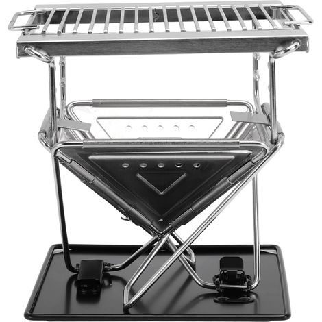 Barbecue pliable portable au charbon de bois en acier inoxydable 304, idéal pour le camping et les pique-niques en plein air. (1/5)