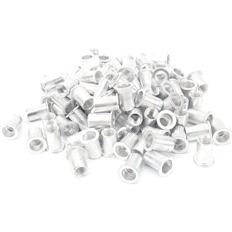 Lot de 100 écrous rivet tête plate aluminium quincaillerie verticale WJ-30045 M10 (1/5)