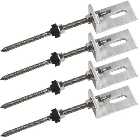Kit de montage solaire acier inoxydable M10 support en L pour toiture trapézoïdale tôle 4 fixations vis réglage hauteur joint EPDM panneaux PV 200 (1/5)