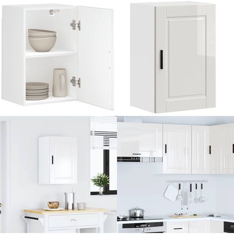 Armario pared cocina Porto madera ingeniería blanca alto brillo - Armario pared cocina - Armario cocina madera