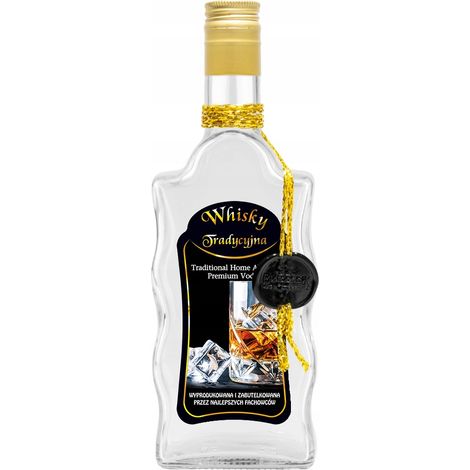 Botella decorada con una ola, 500 ml, WHISKY TRADICIONAL (1/2)